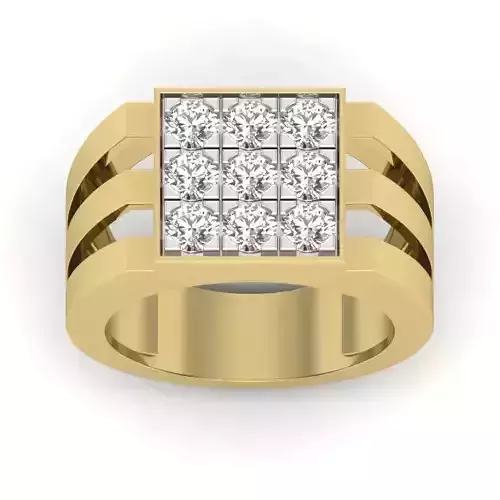 solitaire wedding engagement ring with 360 view 3D print mode