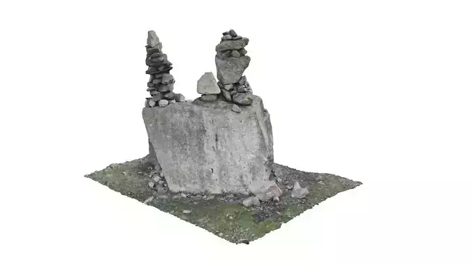 Korea moss valley stone tower