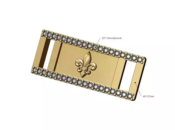 Diamond lys flower bracelet tag