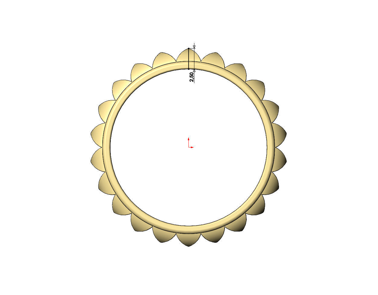 Rounded pyramid studs eternity band US sizes 5to9 3D print model_6