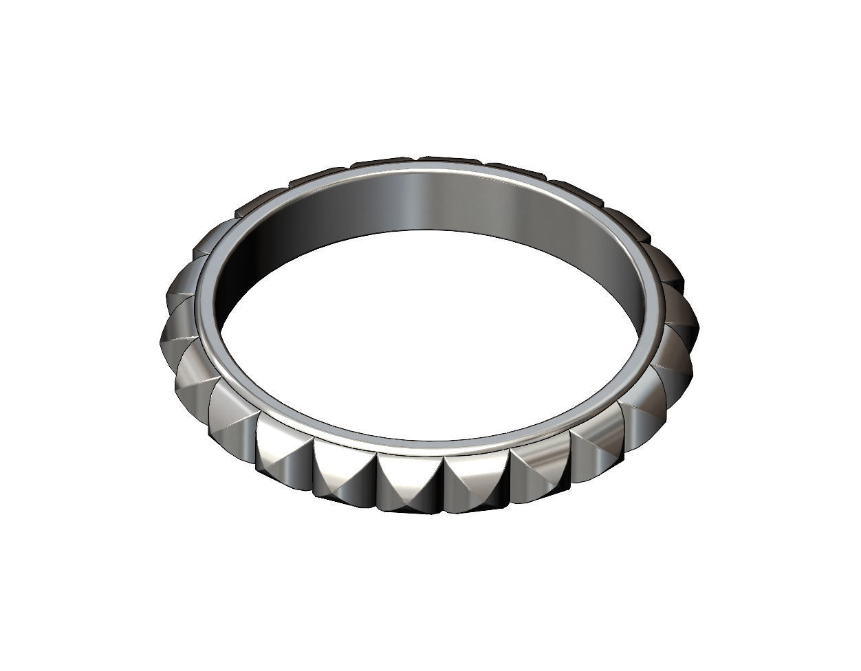 Rounded pyramid studs eternity band US sizes 5to9 3D print model_9