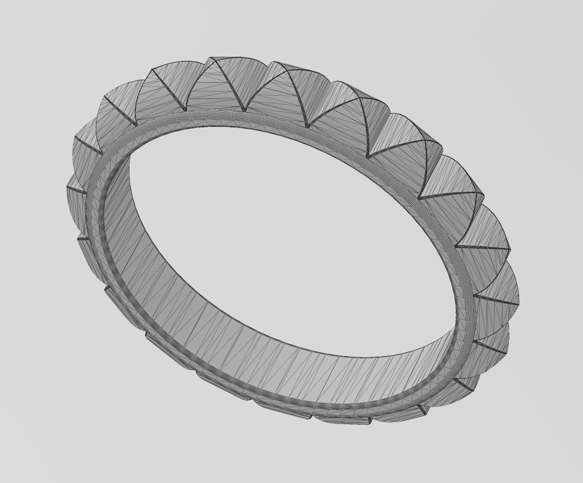 Rounded pyramid studs eternity band US sizes 5to9 3D print model_14