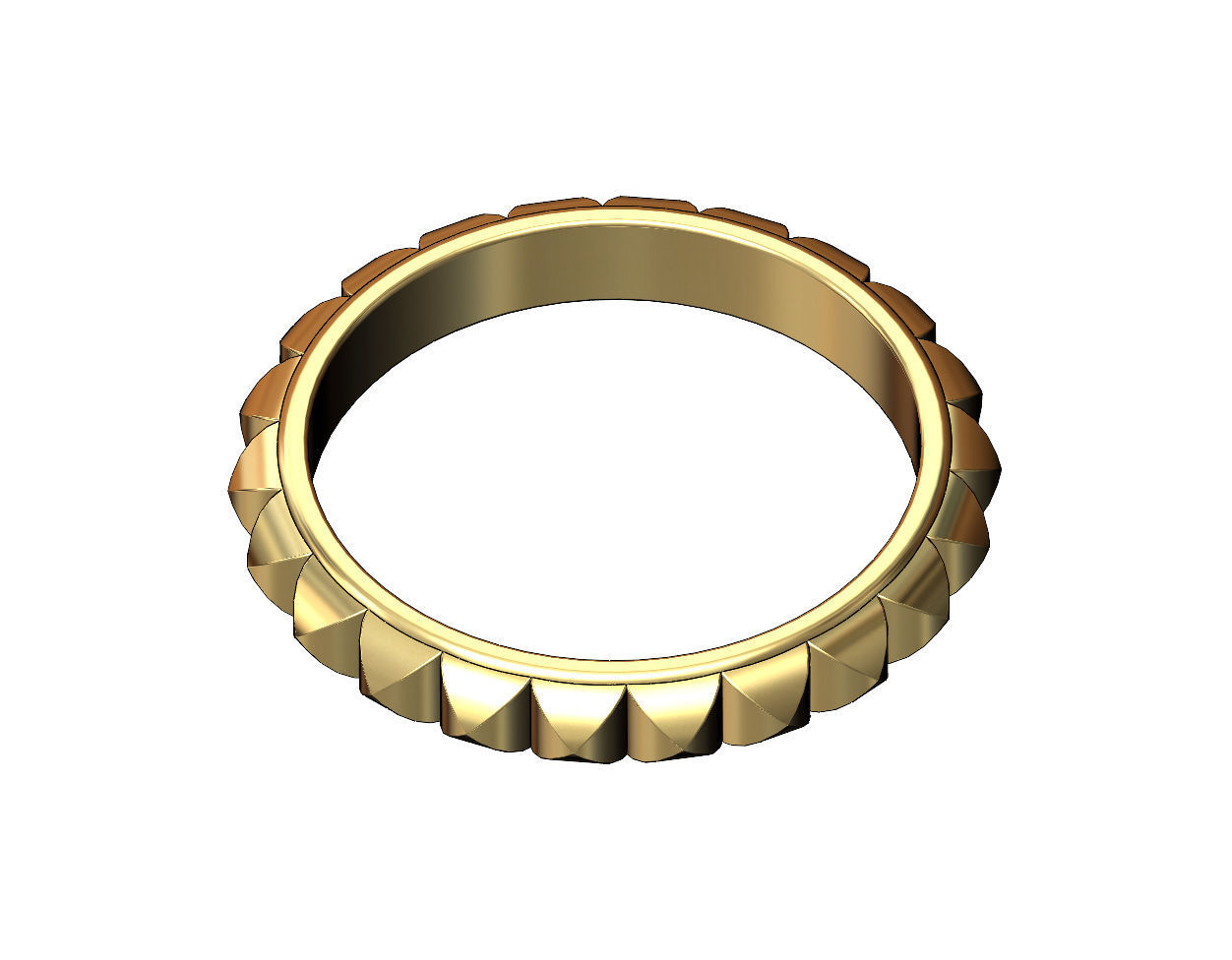 Rounded pyramid studs eternity band US sizes 5to9 3D print model_4