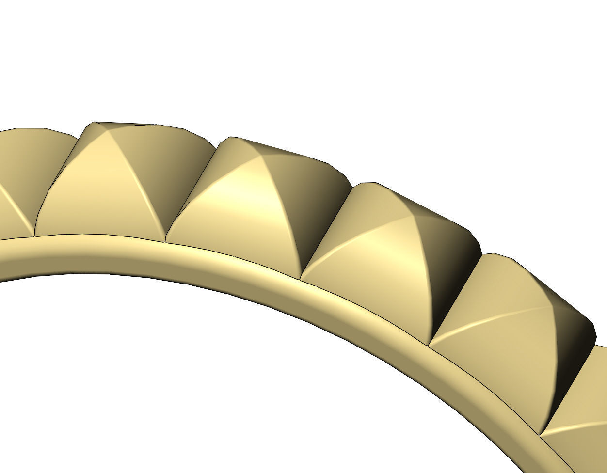 Rounded pyramid studs eternity band US sizes 5to9 3D print model_5