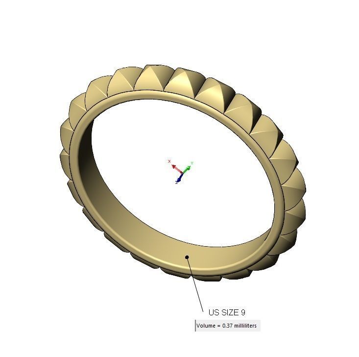 Rounded pyramid studs eternity band US sizes 5to9 3D print model_15