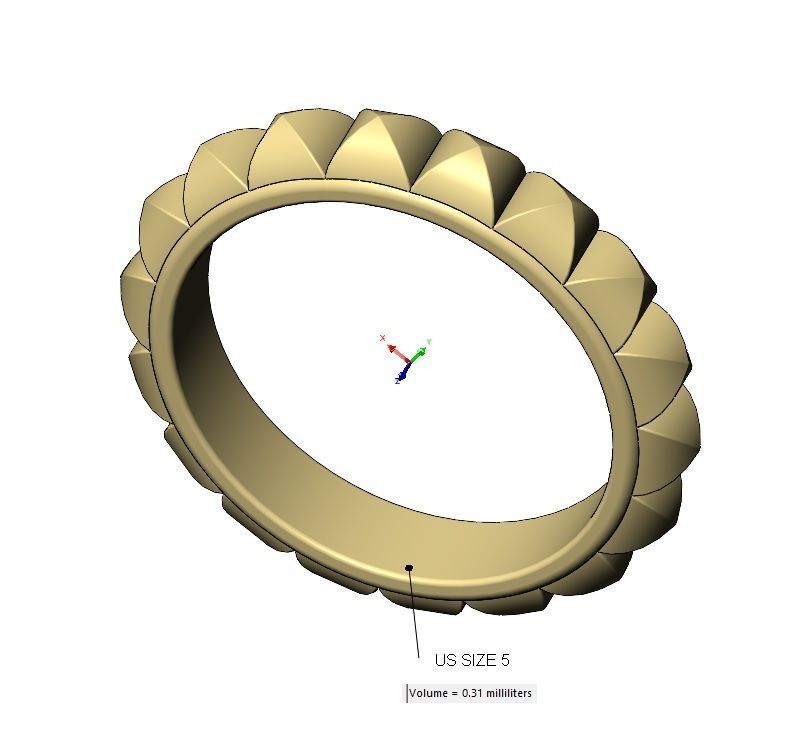 Rounded pyramid studs eternity band US sizes 5to9 3D print model_10