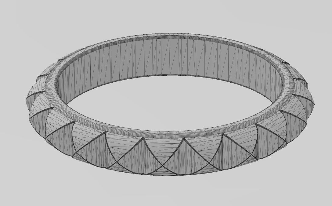 Rounded pyramid studs eternity band US sizes 5to9 3D print model_13