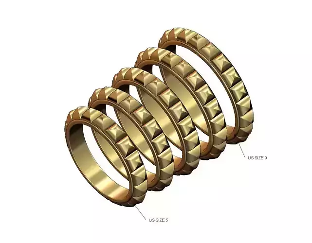 Rounded pyramid studs eternity band US sizes 5to9
