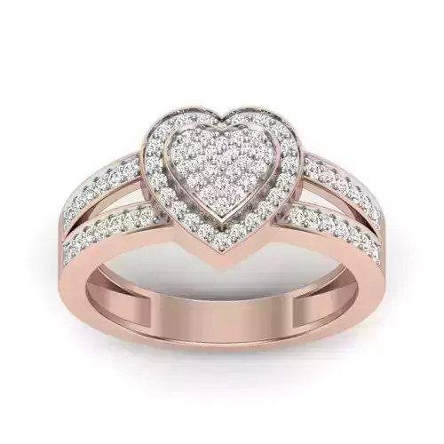 solitaire wedding engagement Heart ring 3dm  render 3D Model