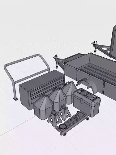 Drag Week Trailer Accessories for Box Trailer or Diorama 3D print model
