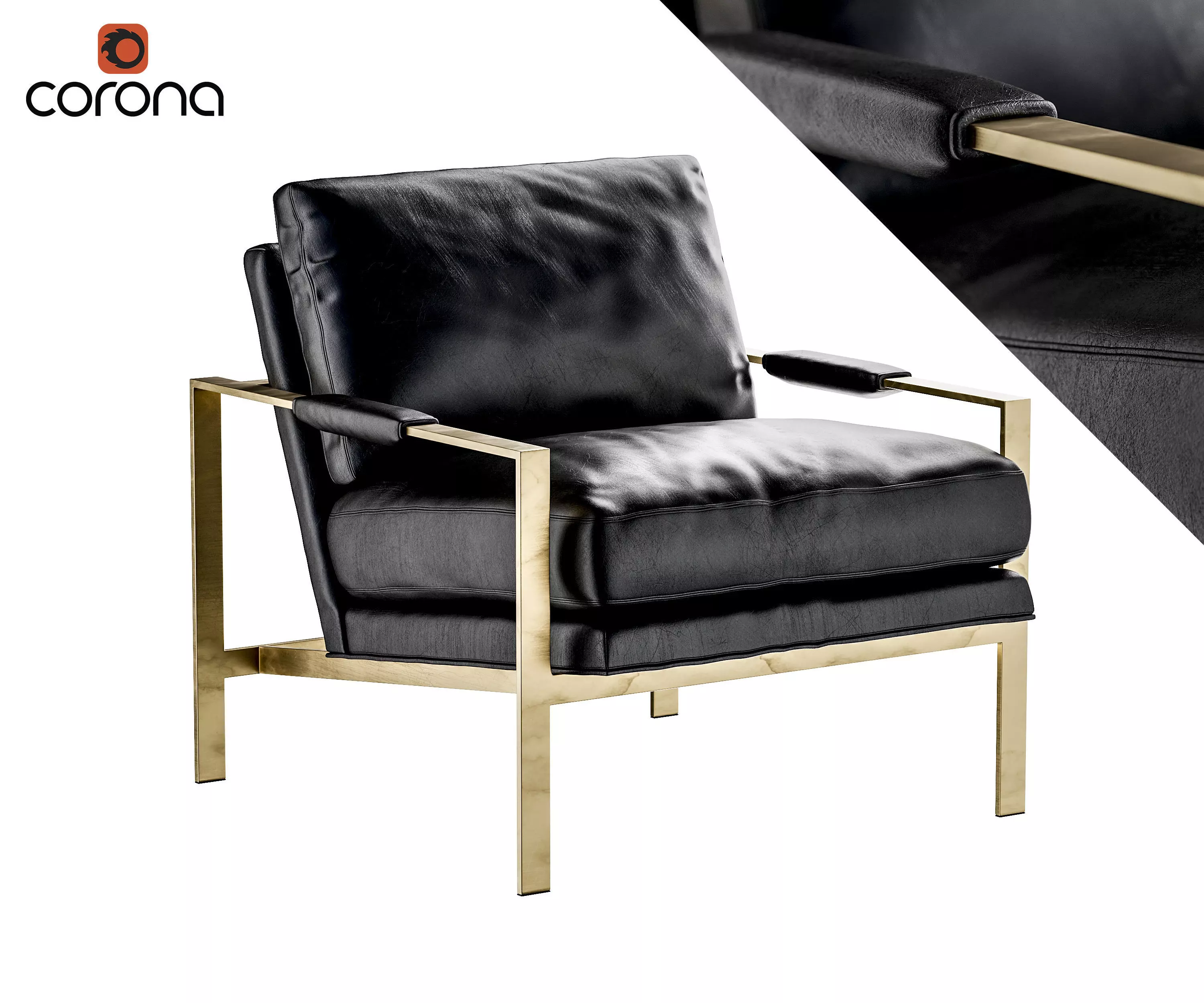 Metal Frame Armchair 3D model_0