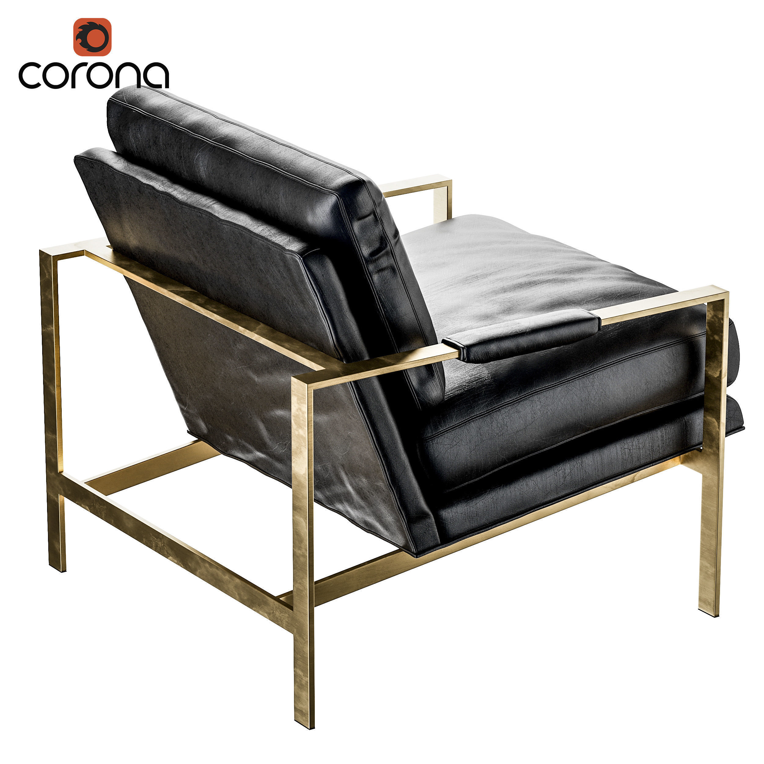 Metal Frame Armchair 3D model_1