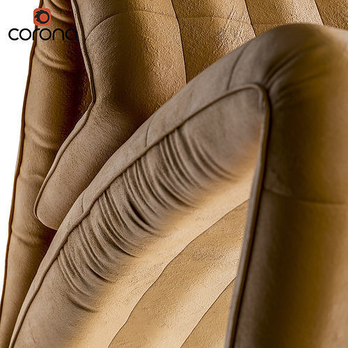 Folded leather armchair 3D model 3