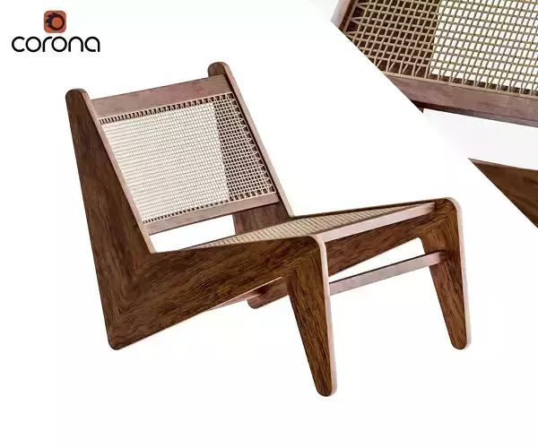 Wooden chair with braided back