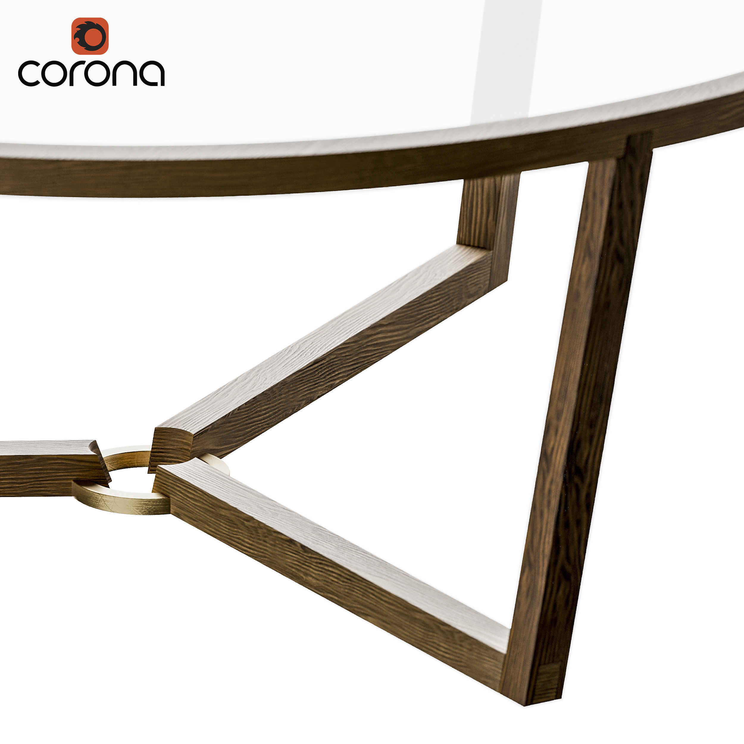 Wooden coffee table 3D model_3