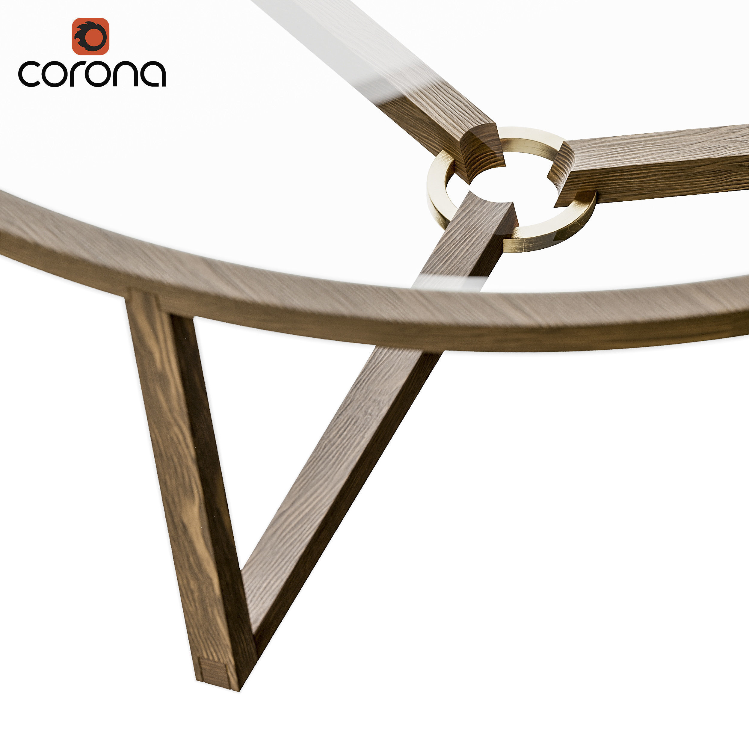 Wooden coffee table 3D model_2