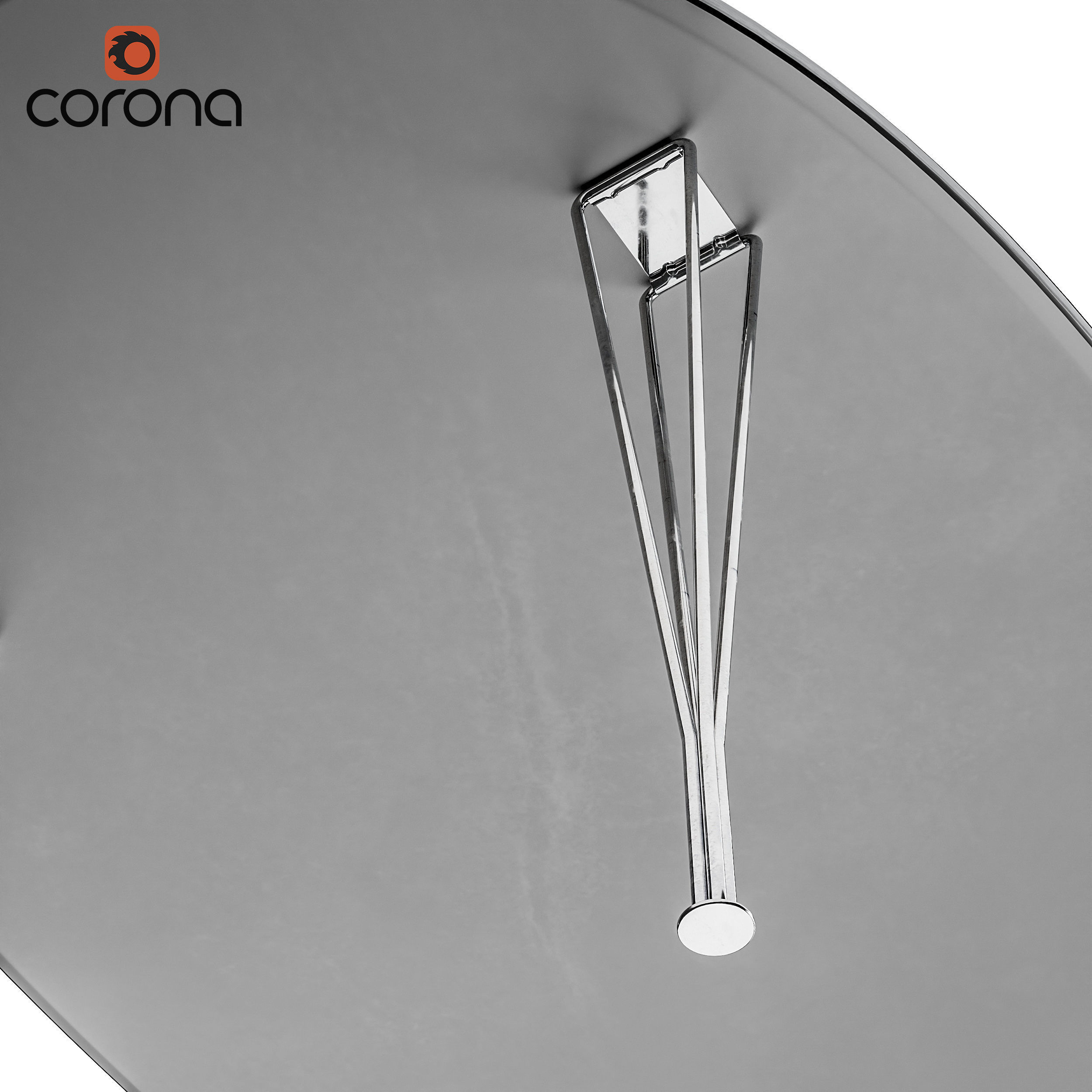 Thin table with metal legs 3D model_2