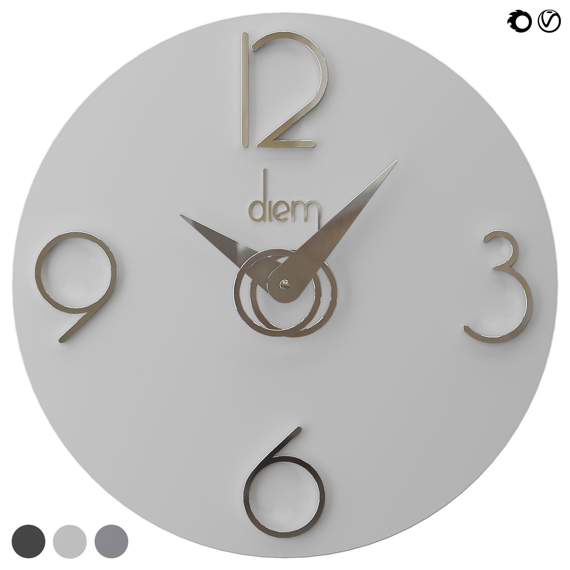 Diem clock 3D model_2