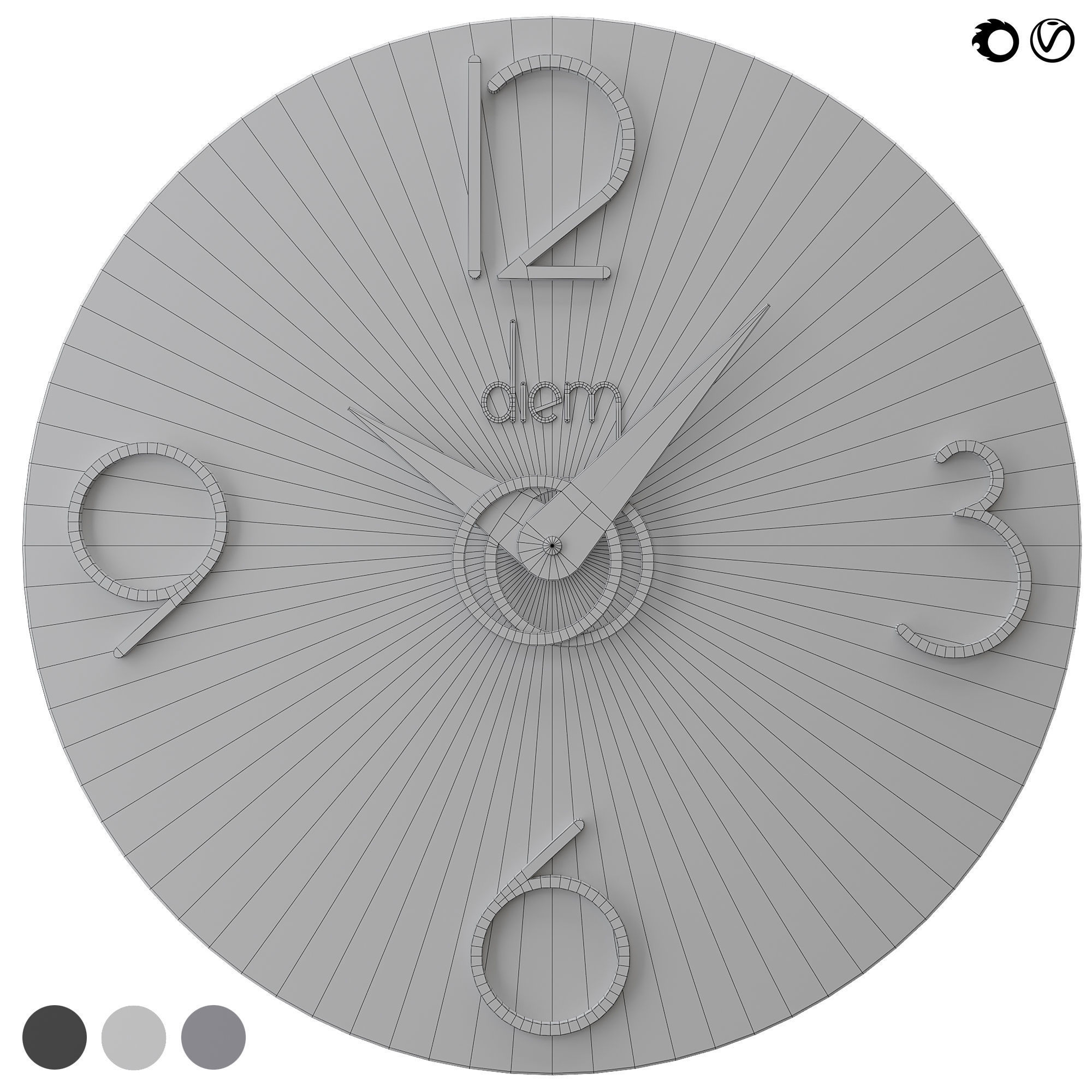 Diem clock 3D model_3