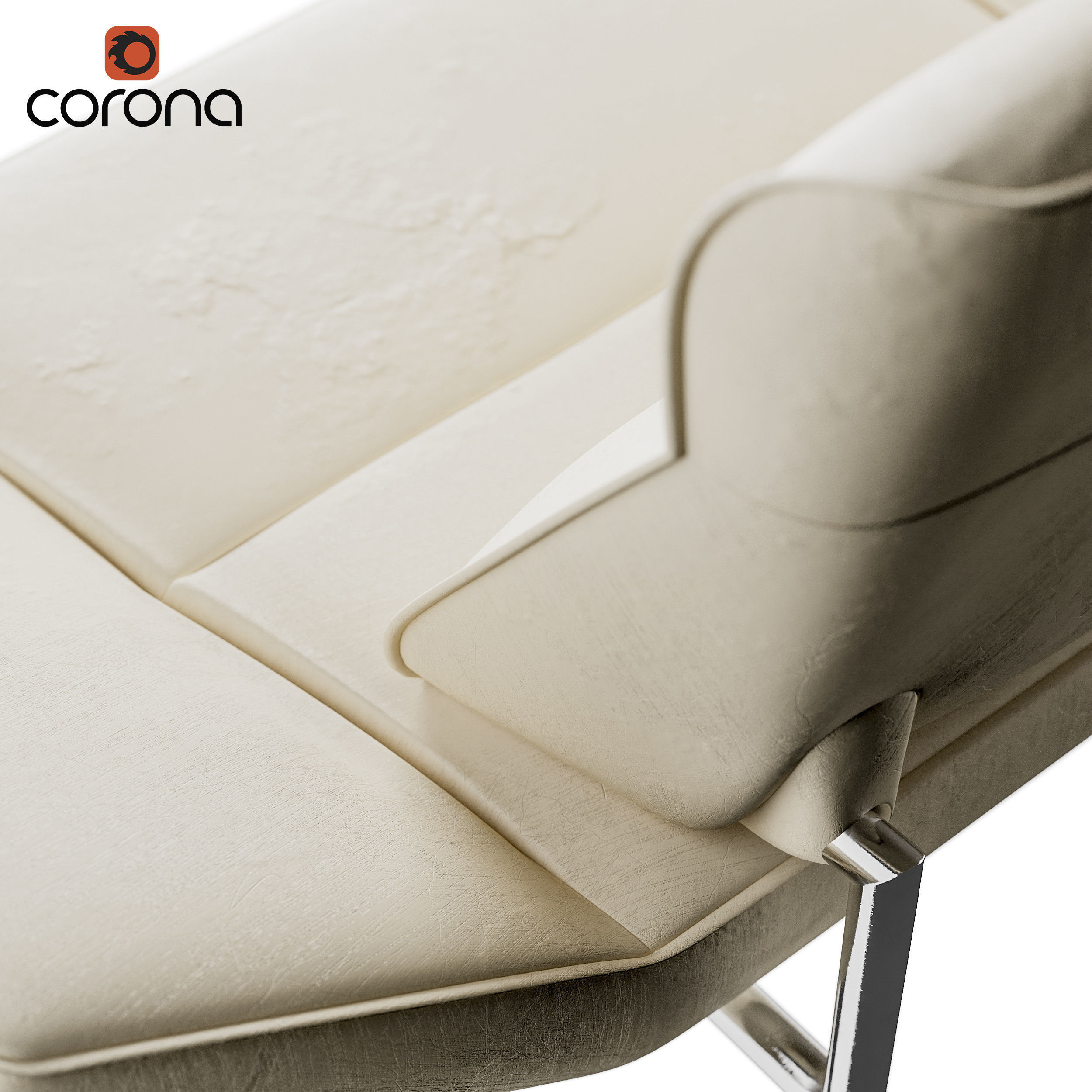 Leather sofa with movable armrests 3D model_3