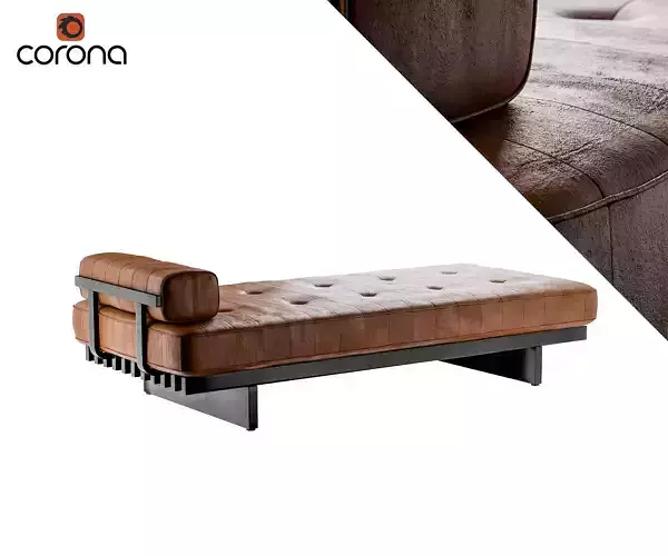 Leather quilted daybed