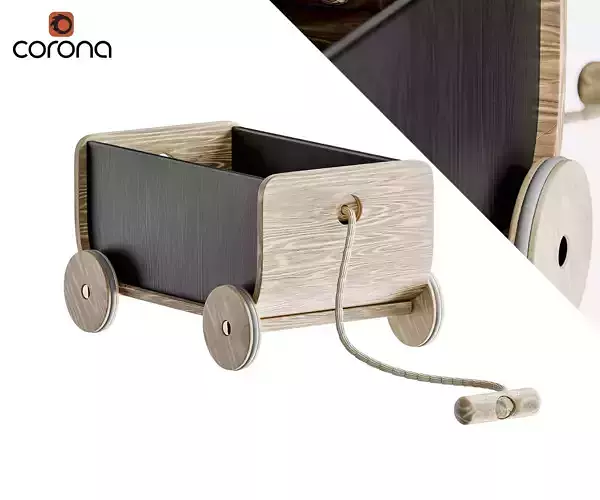 Wooden push toy with string