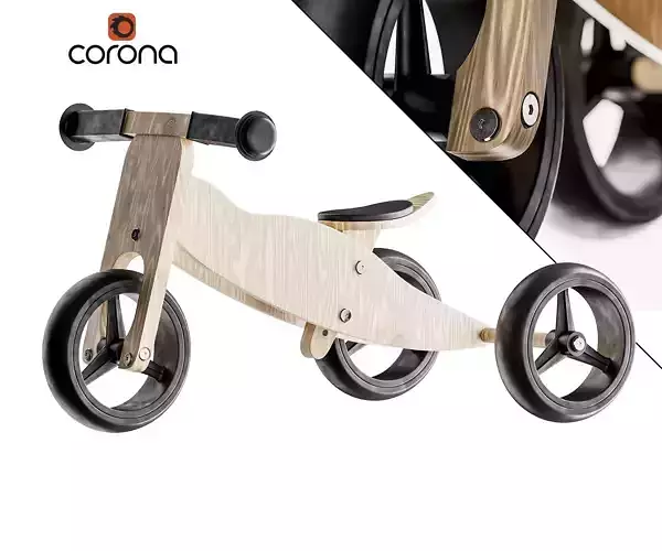 Wooden ride-on bike