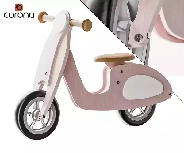 Wooden ride-on scooter