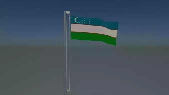 Flagpole dynamic 3D model