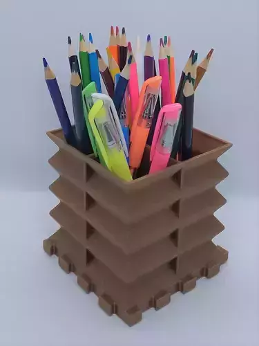 Pen holder Puzzle 3D print model