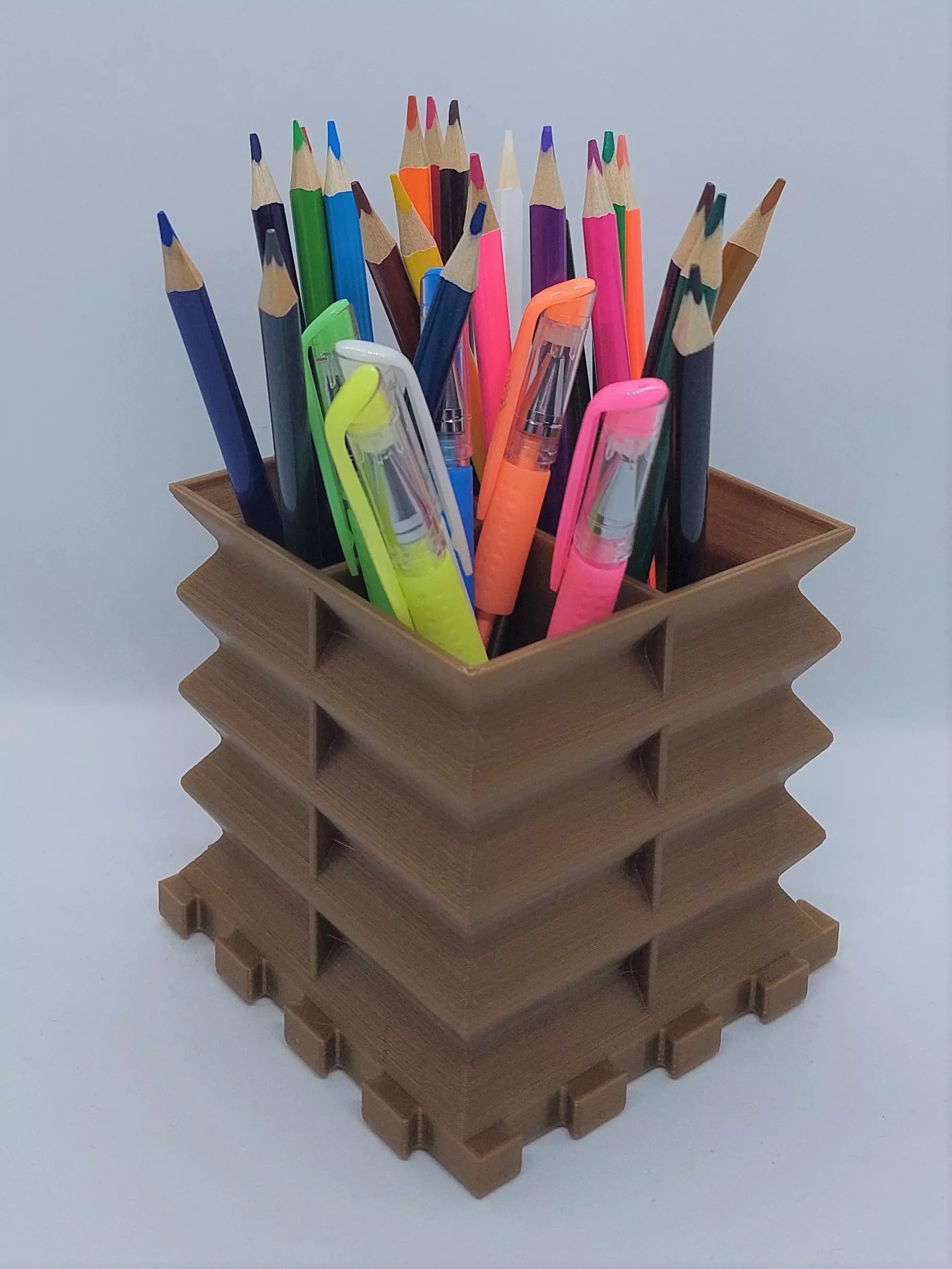 Pen holder Puzzle 3D print model_0