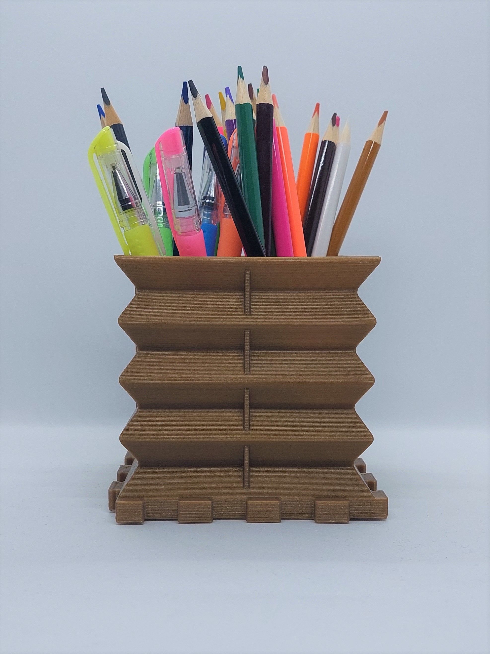 Pen holder Puzzle 3D print model_1