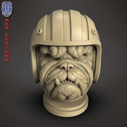 Bulldog Biker version 1 Penstand cum flowerpot 3D print model