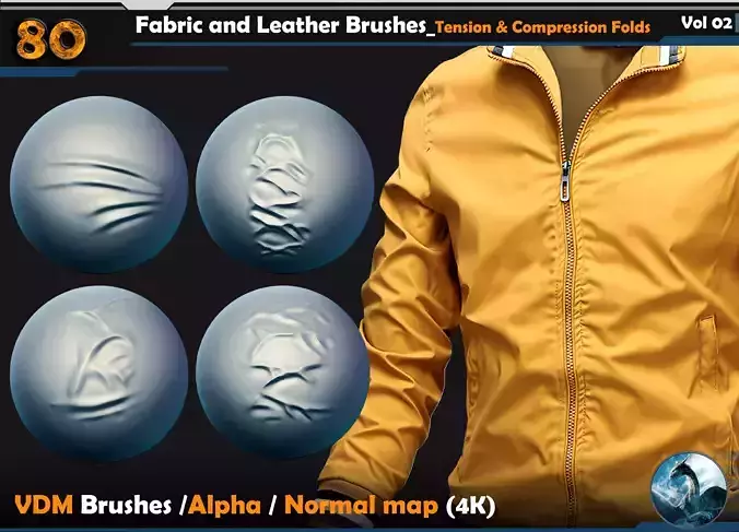80 Fabric and Leather VDM Brushes Vol 02 3D model