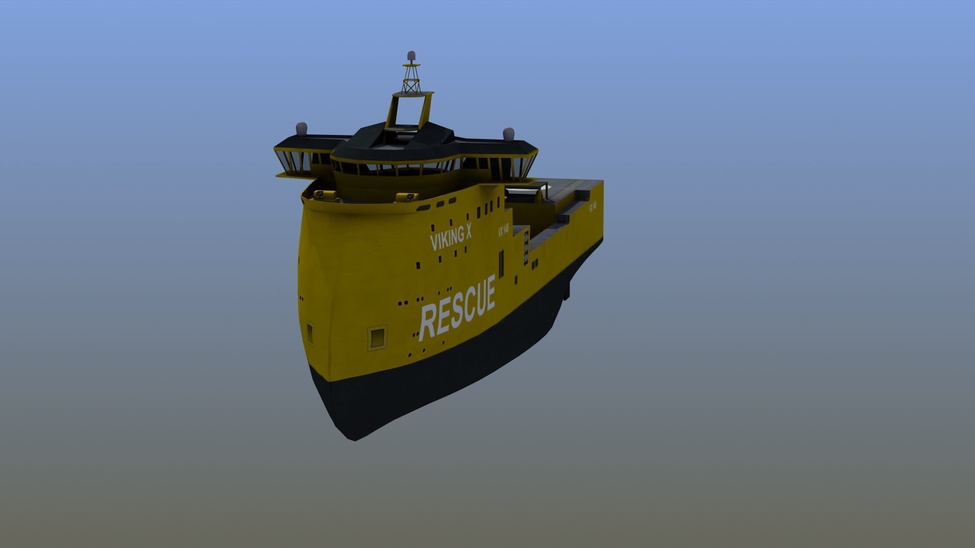 X-Bow Rescue Ship Low-poly 3D model_14