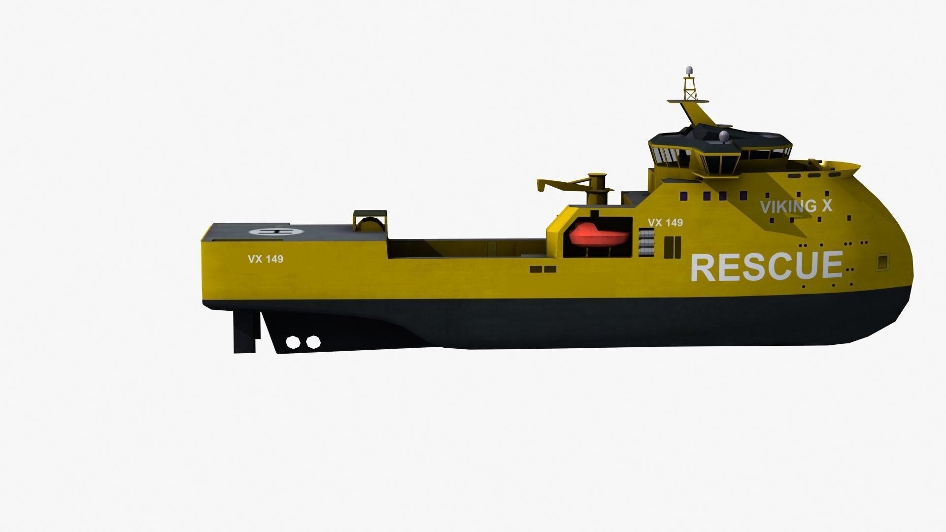 X-Bow Rescue Ship Low-poly 3D model_29