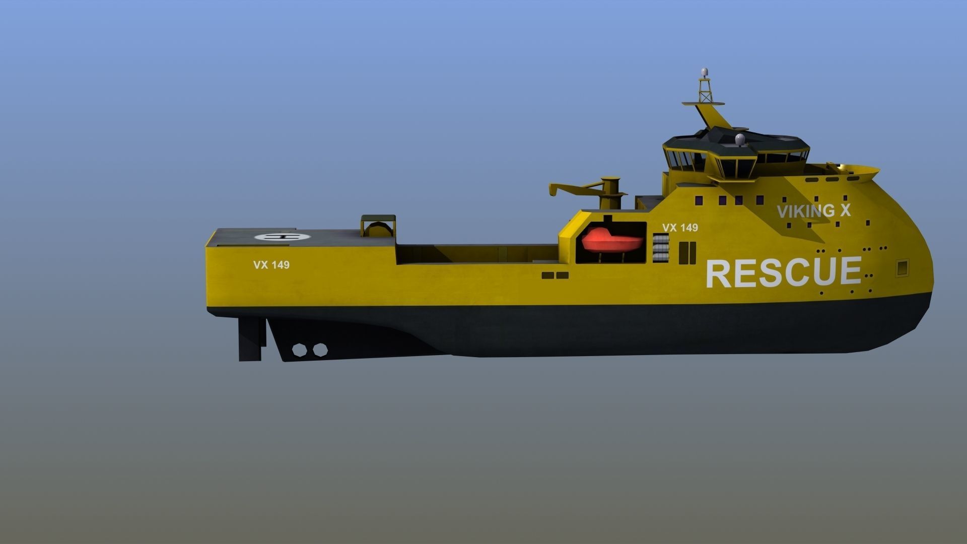 X-Bow Rescue Ship Low-poly 3D model_9