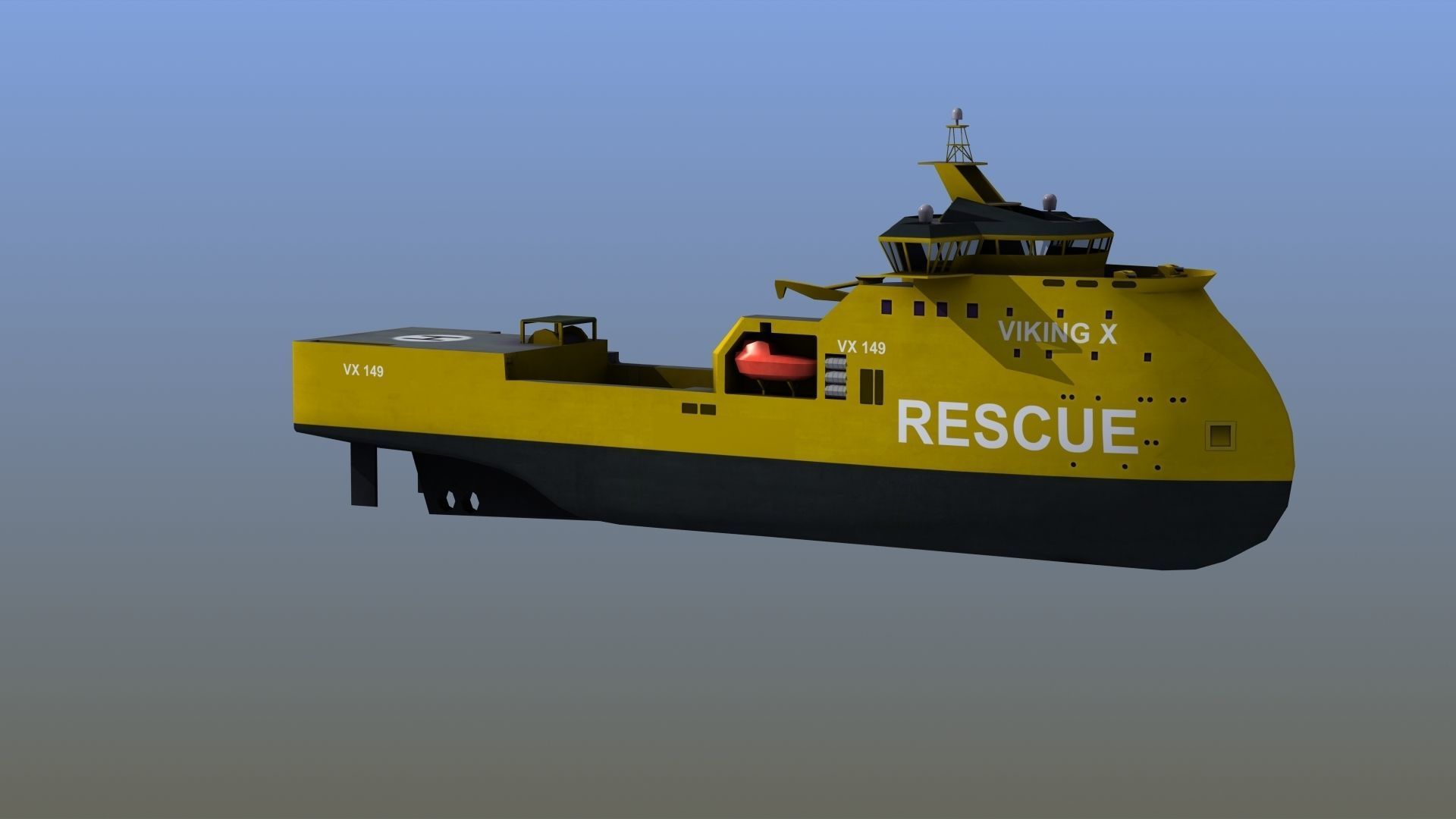 X-Bow Rescue Ship Low-poly 3D model_8