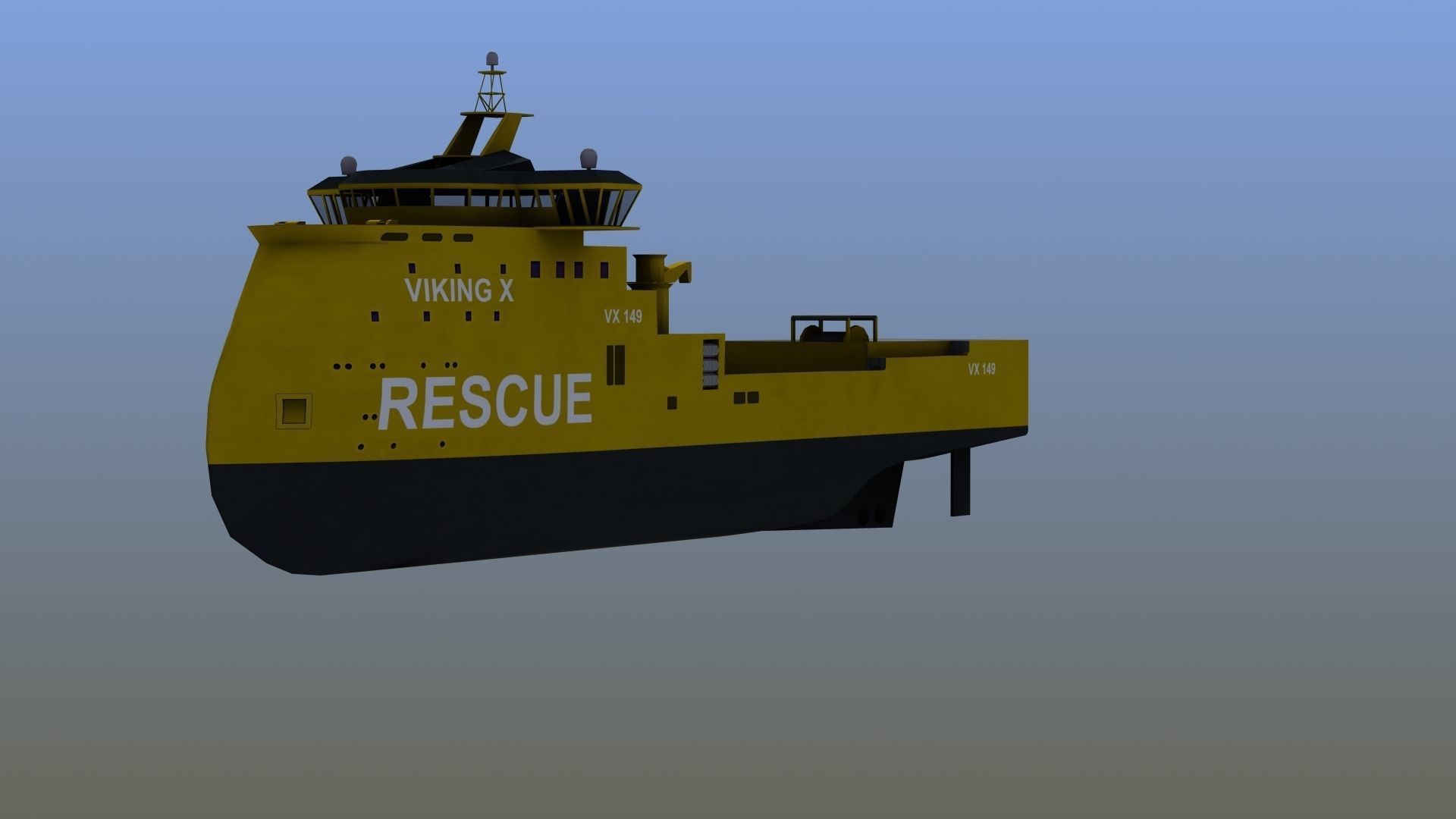 X-Bow Rescue Ship Low-poly 3D model_15