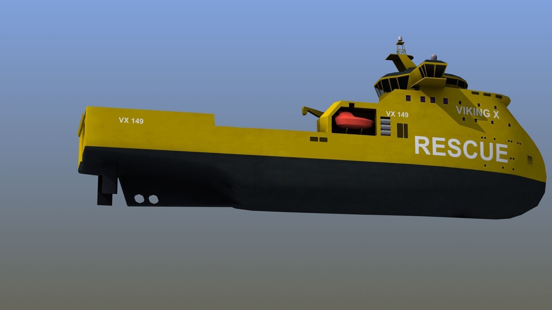 X-Bow Rescue Ship Low-poly 3D model_7