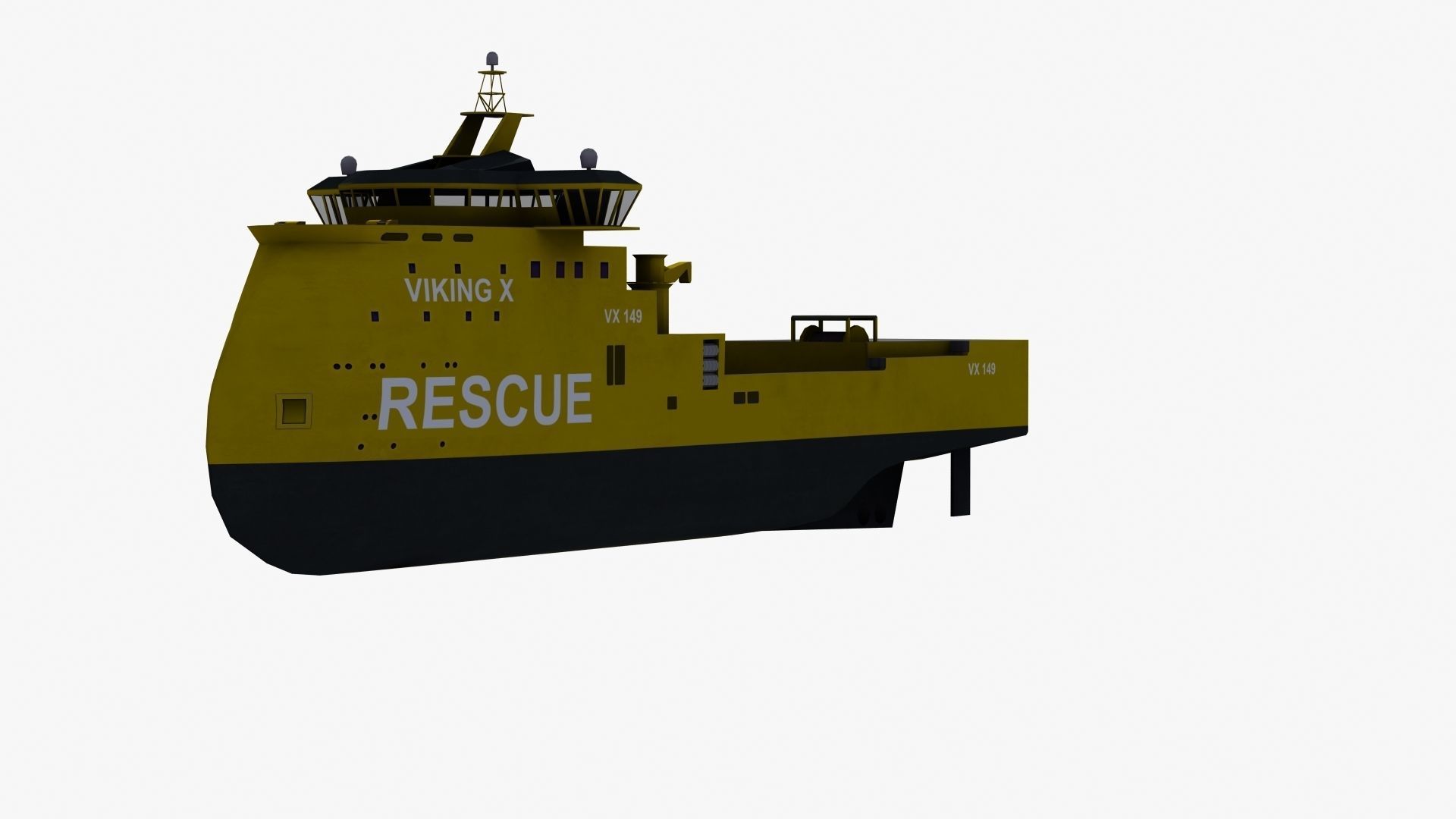 X-Bow Rescue Ship Low-poly 3D model_35