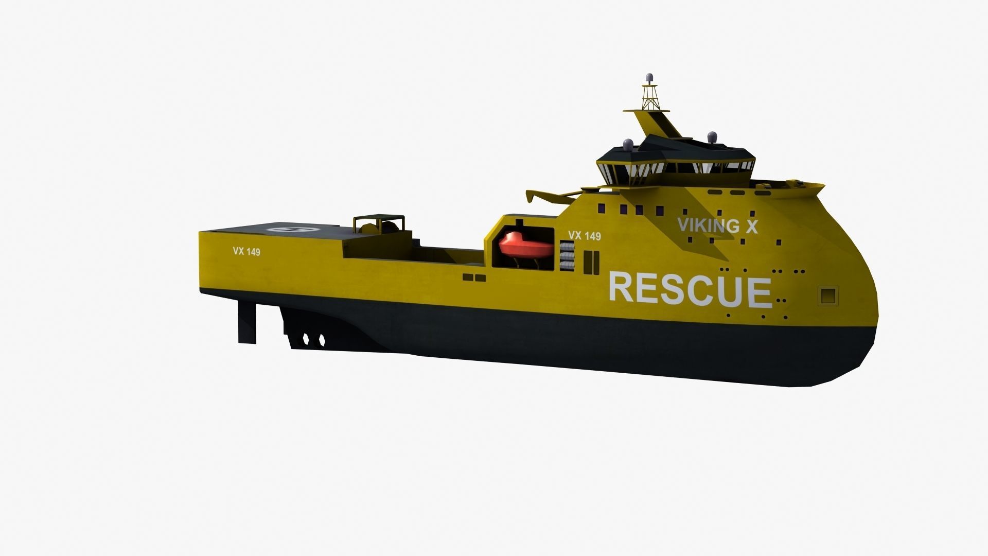 X-Bow Rescue Ship Low-poly 3D model_28
