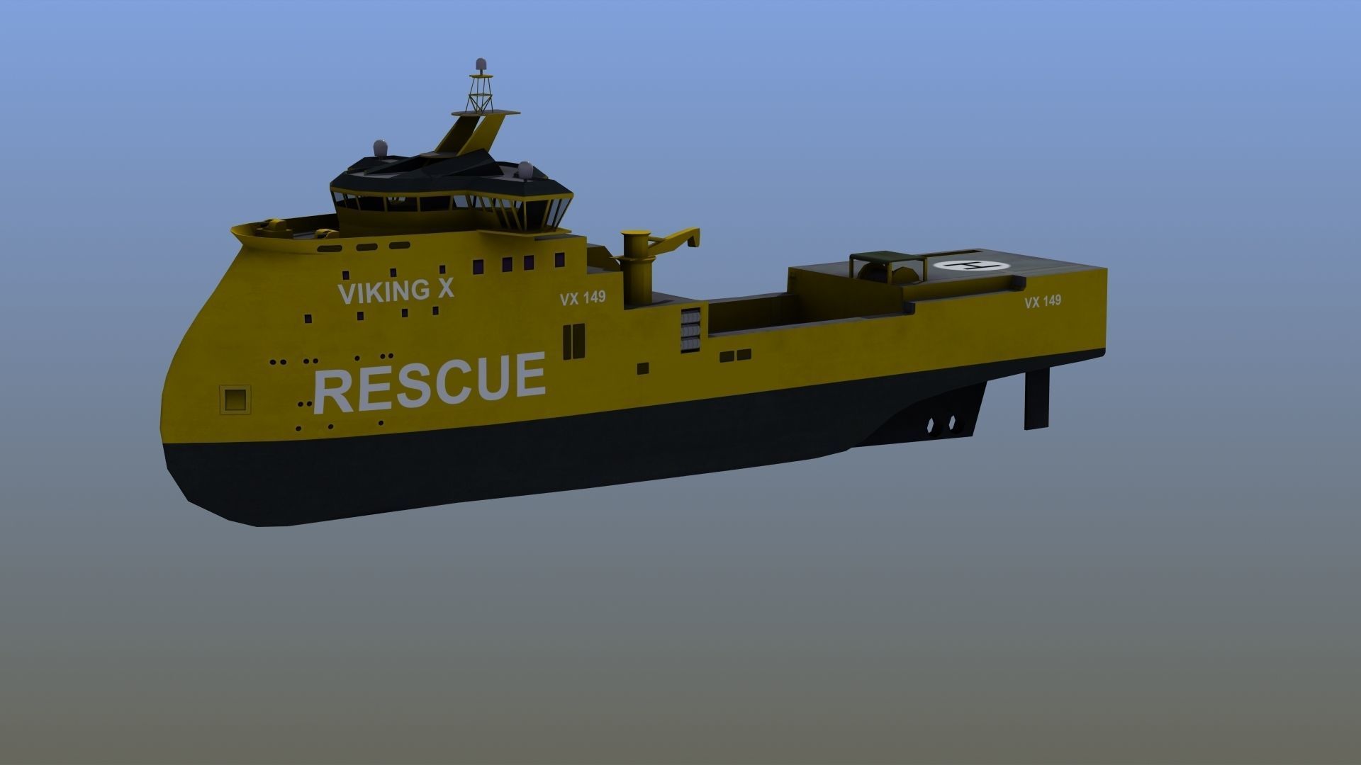 X-Bow Rescue Ship Low-poly 3D model_2