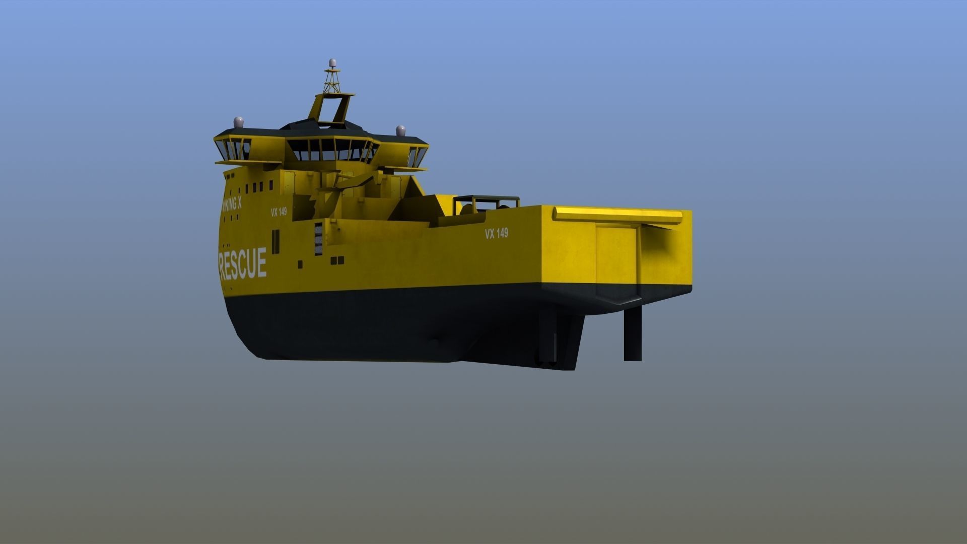 X-Bow Rescue Ship Low-poly 3D model_4