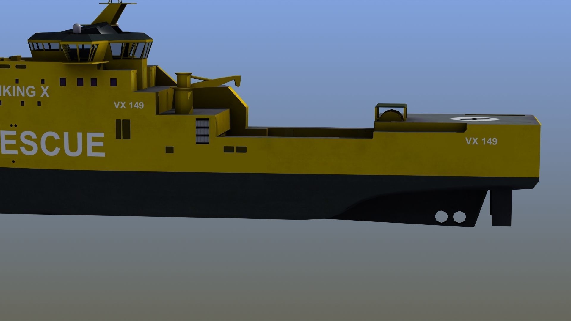 X-Bow Rescue Ship Low-poly 3D model_3
