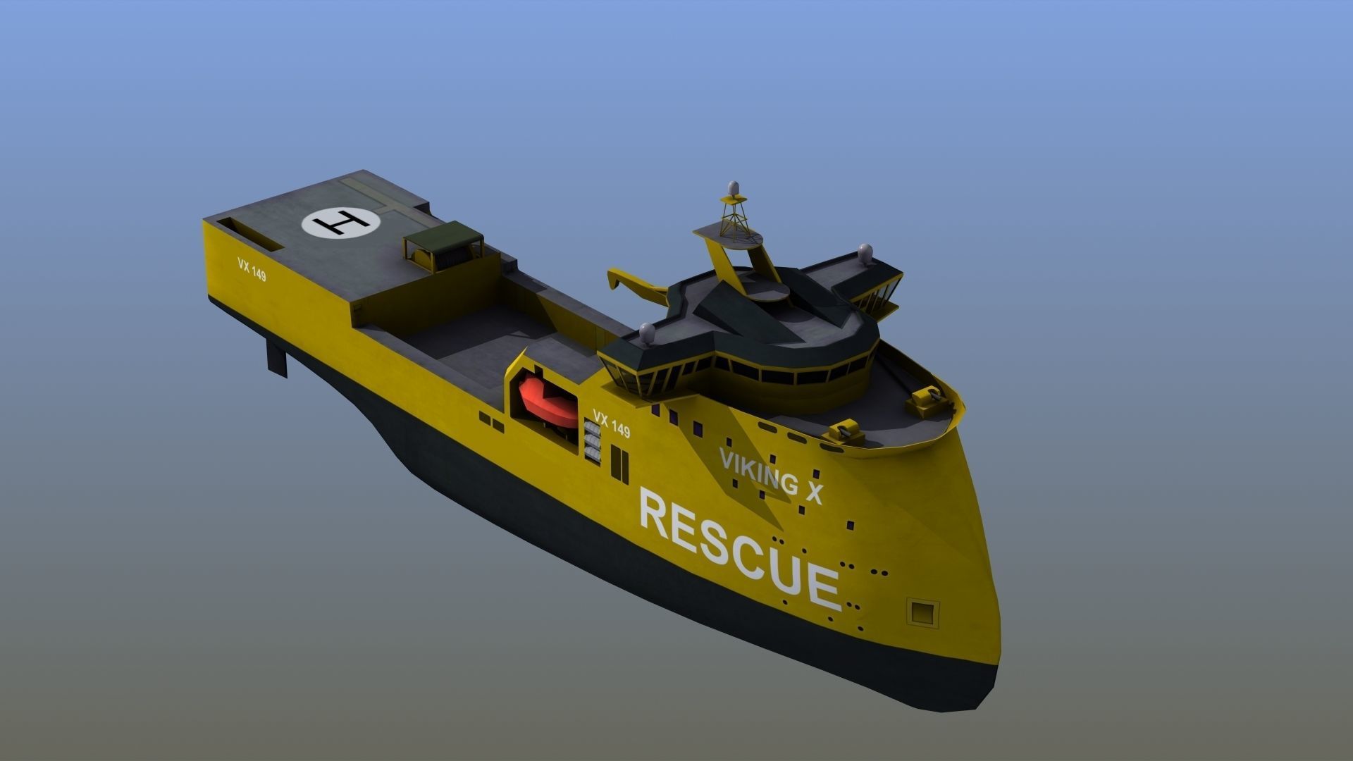 X-Bow Rescue Ship Low-poly 3D model_18