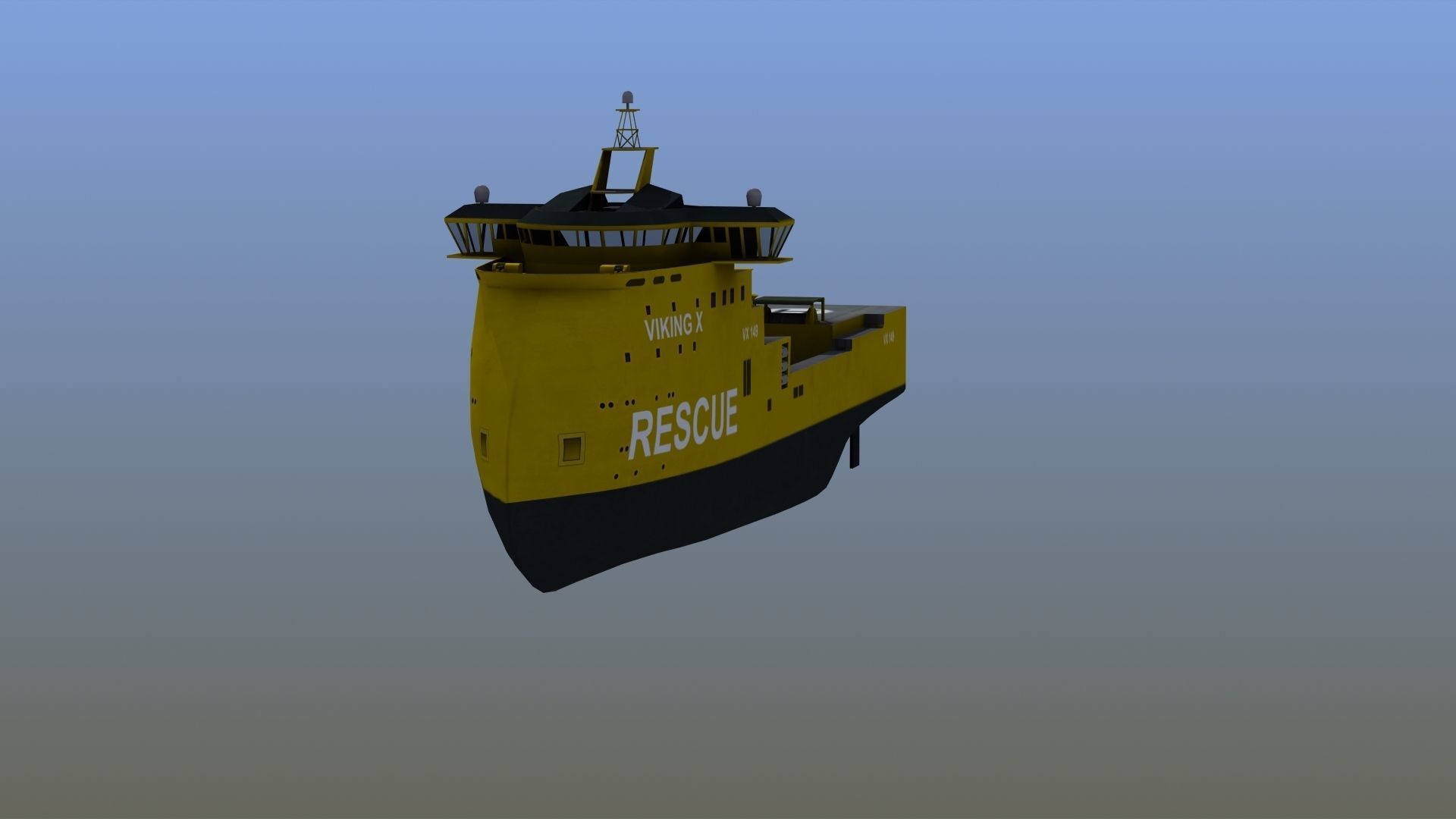 X-Bow Rescue Ship Low-poly 3D model_12