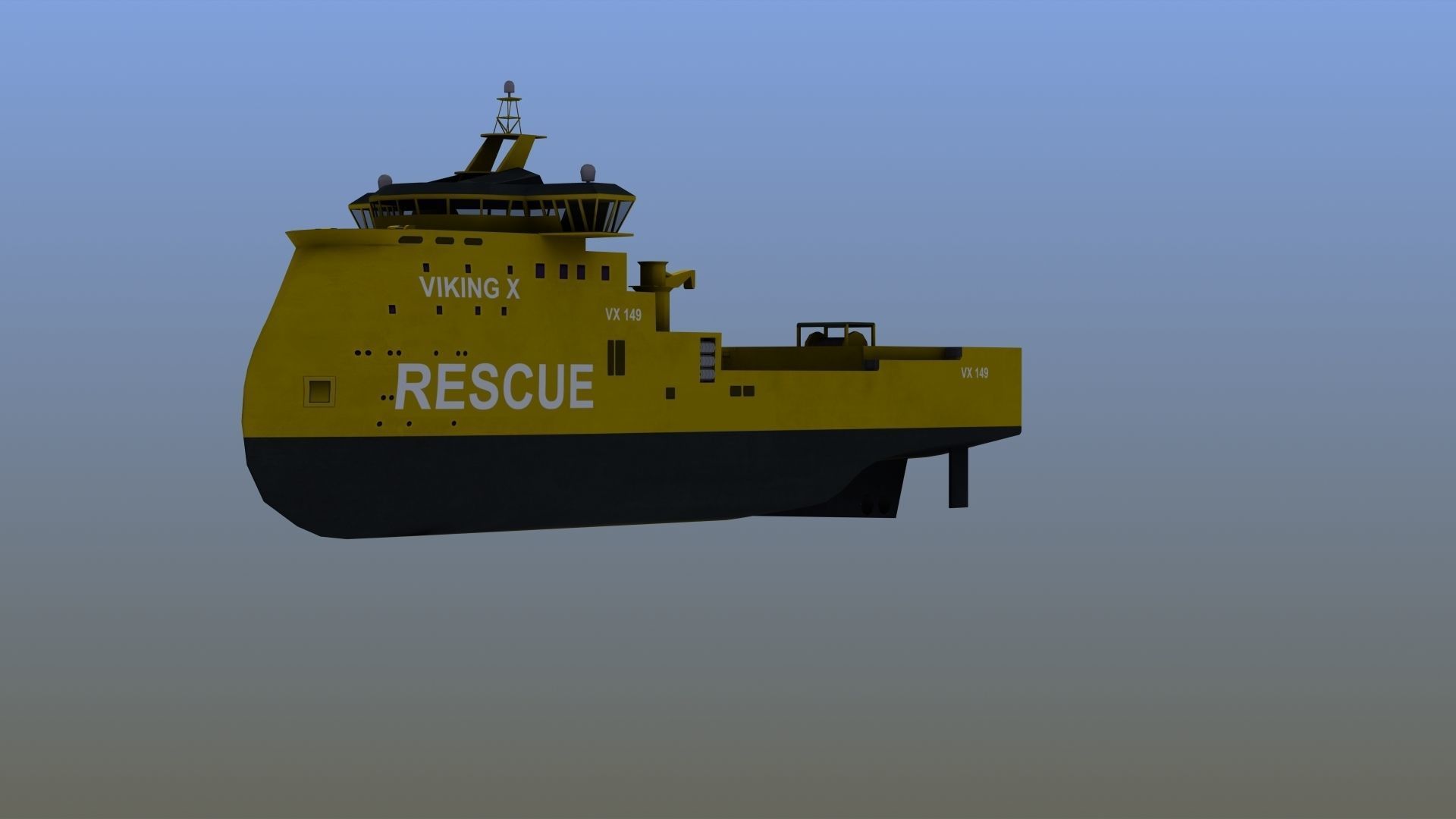 X-Bow Rescue Ship Low-poly 3D model_11