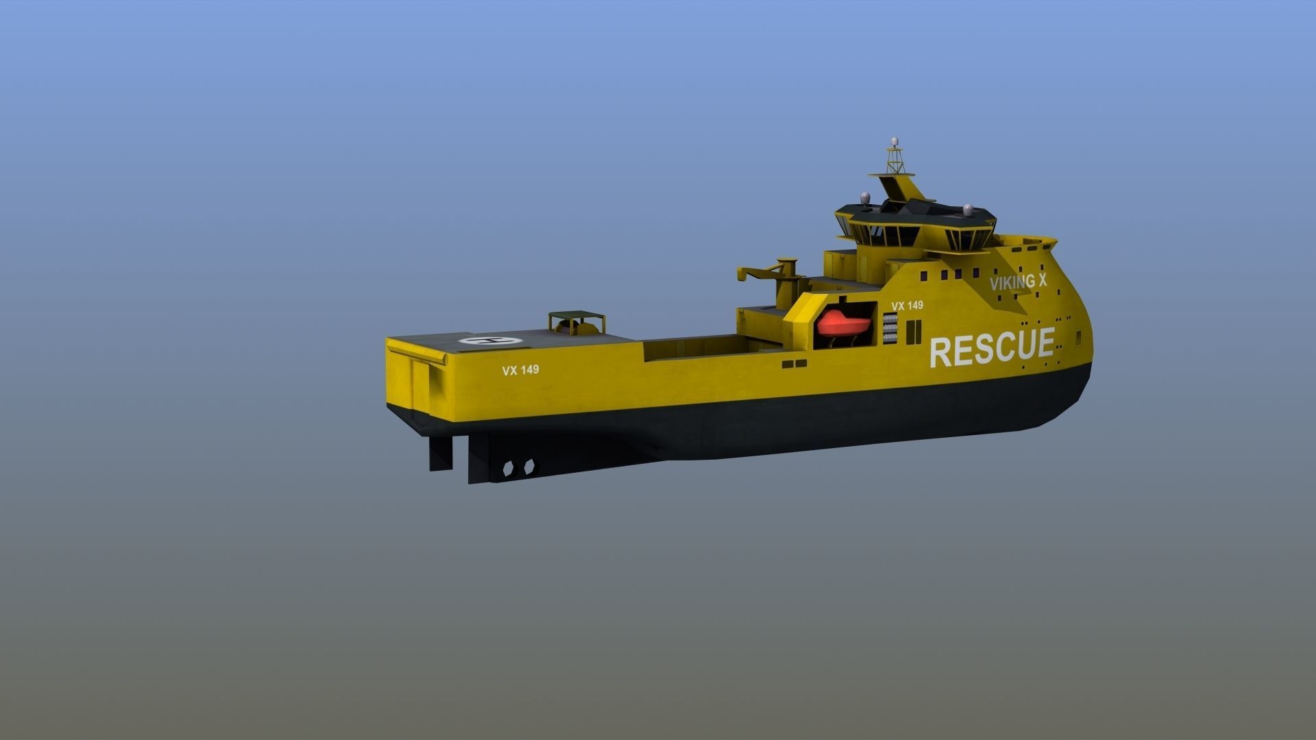 X-Bow Rescue Ship Low-poly 3D model_10