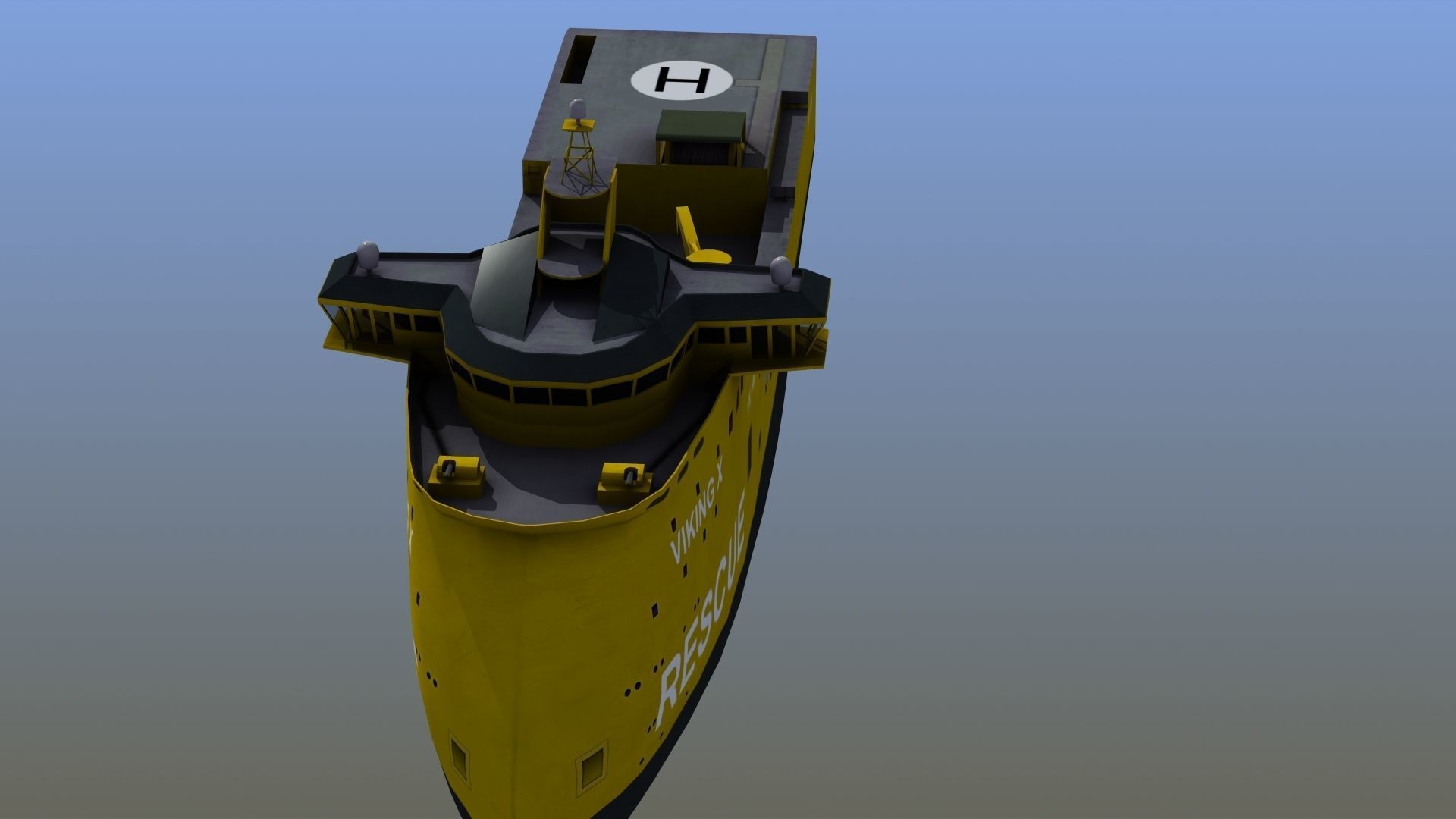 X-Bow Rescue Ship Low-poly 3D model_1